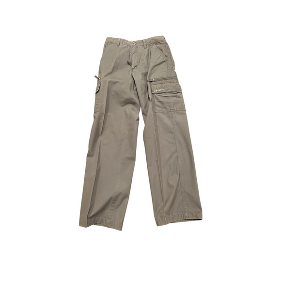 Quiksilver Cargo Pants Boys Gray Multi Pocket Size 29"/18 Logo In Excellent Used - Picture 1 of 16